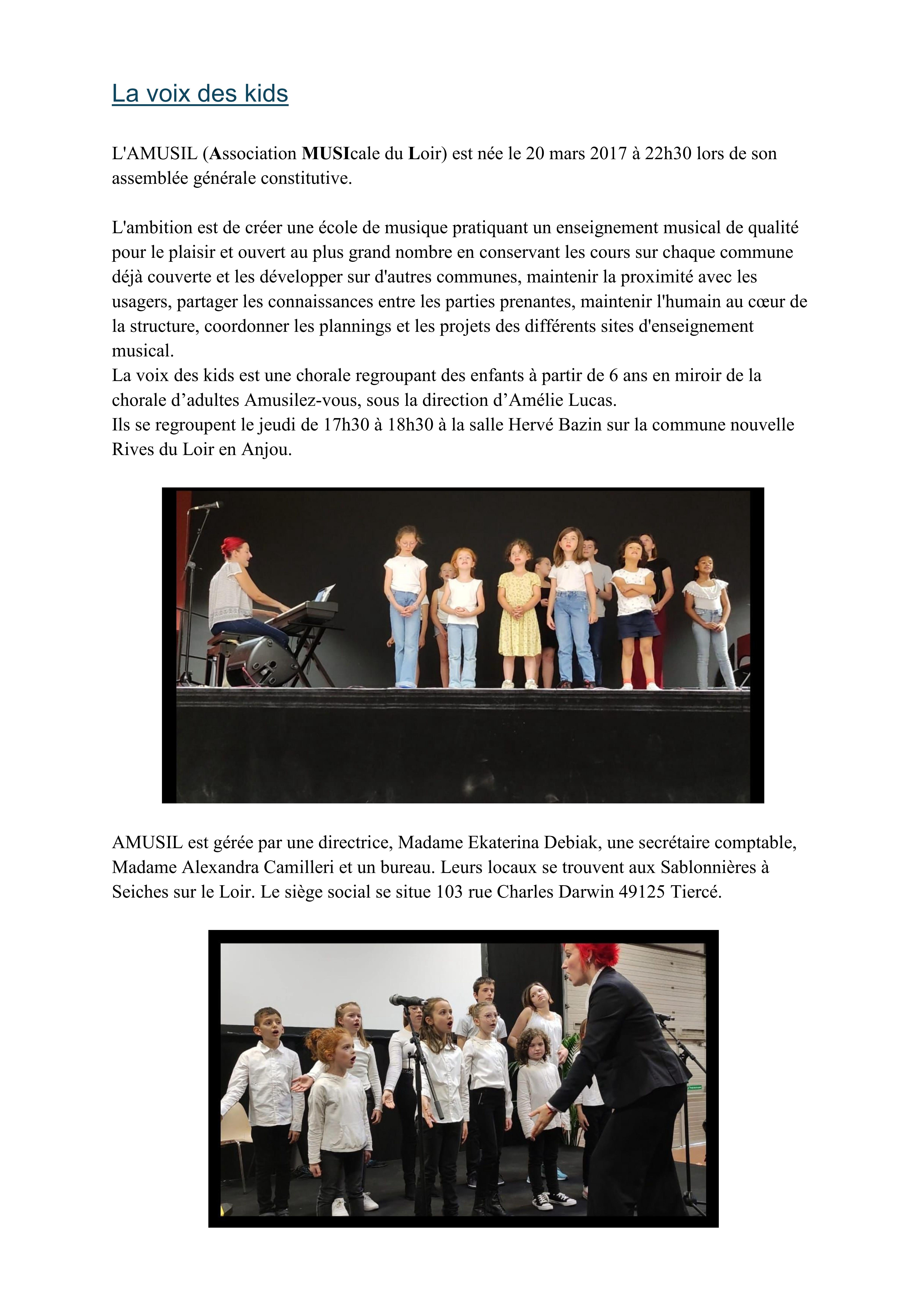 PRESENTATION LA VOIX DES KIDS POUR FOLIES